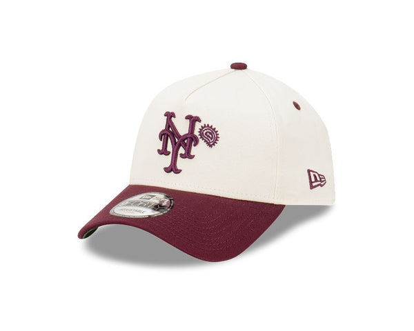 New York Mets Two-Tone Chrome White and Wine Paisley 9FORTY A-Frame Snapback