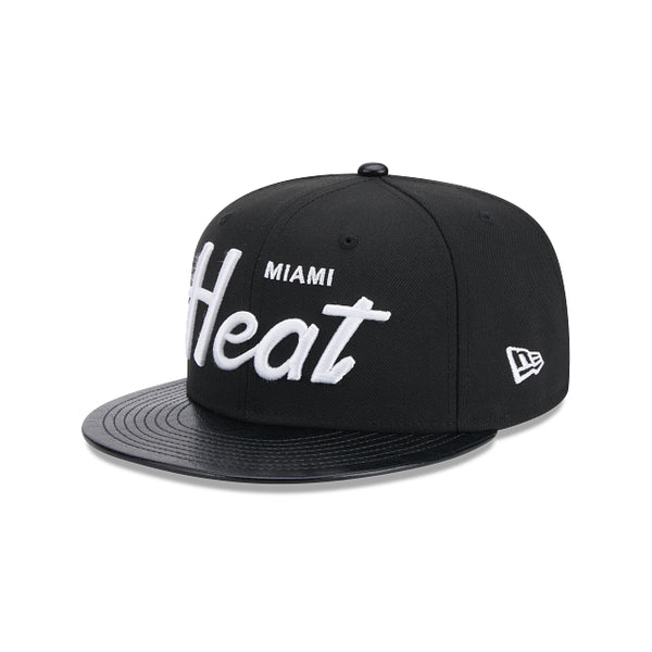 Miami Heat Faux Leather Visor 9FIFTY Snapback