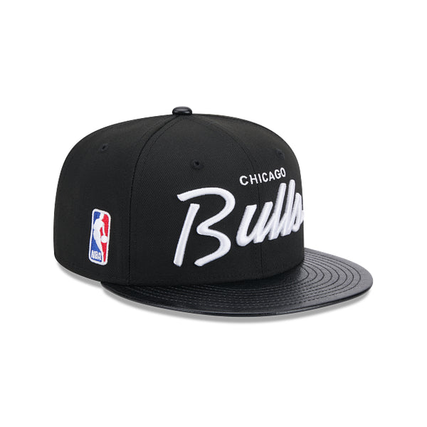 Chicago Bulls Faux Leather Visor 9FIFTY Snapback