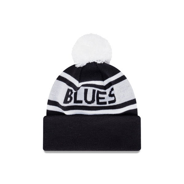 Carlton Blues Retro Logo Beanie with Pom