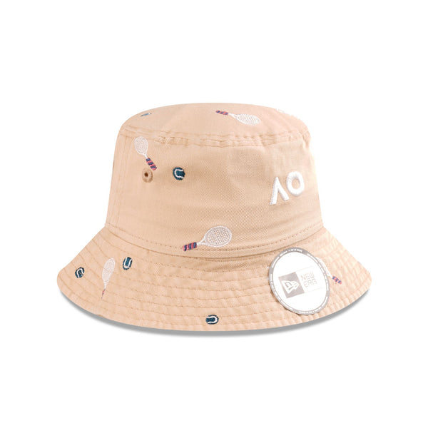 Australian Open '25 Embroidered Oat Milk Kids Bucket