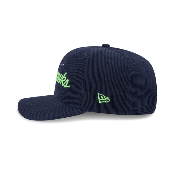 Seattle Seahawks Cord Script 9SEVENTY Stretch Snap Cap - LSIDE