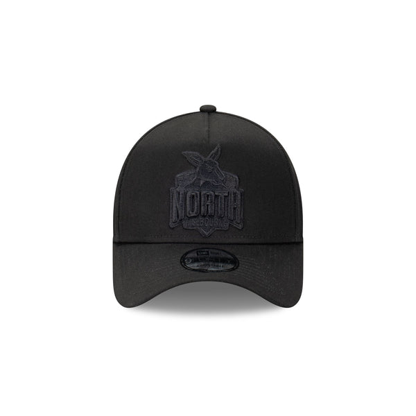 North Melbourne Kangaroos Black on Black 9FORTY A-Frame Snapback