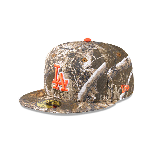 Los Angeles Dodgers RealTree Signal Orange 59FIFTY Fitted – New
