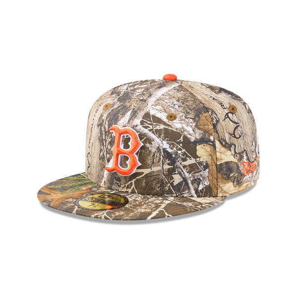 Boston Red Sox RealTree Signal Orange 59FIFTY Fitted