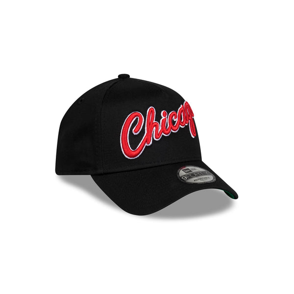 Chicago Bulls Hardwood Classics Black OTC 9FORTY A-Frame Snapback - 3QR