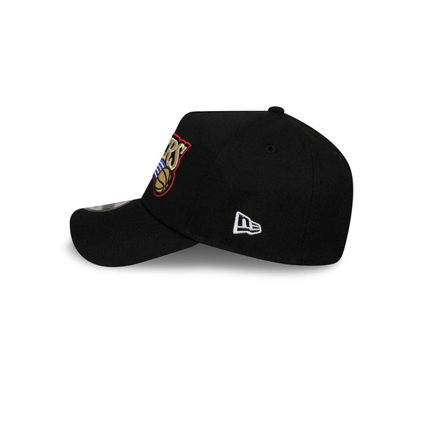 Philadelphia 76ers Hardwood Classics Black OTC 9FORTY A-Frame Snapback - LSIDE
