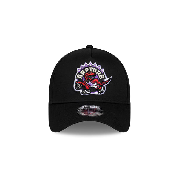 Toronto Raptors Hardwood Classics Black OTC 9FORTY A-Frame Snapback - F