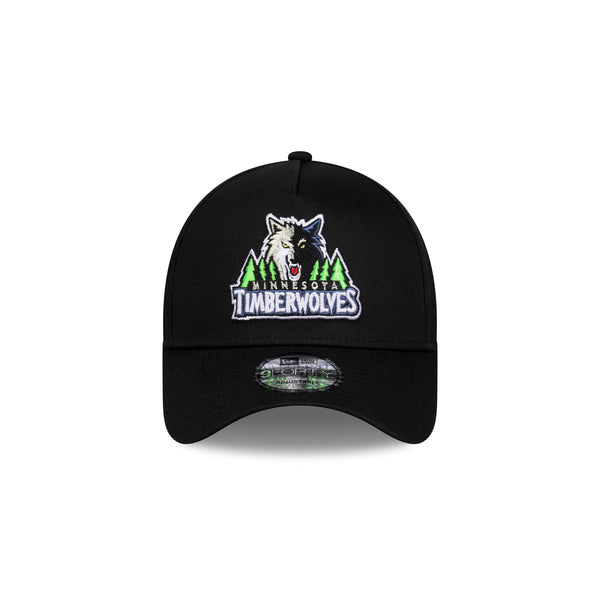 Minnesota Timberwolves Hardwood Classics Black OTC 9FORTY A-Frame Snapback - F