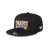 Philadelphia 76ers Hardwood Classics Black OTC 59FIFTY Fitted - 3QL