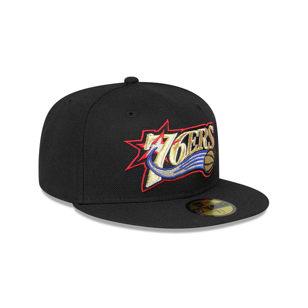Philadelphia 76ers Hardwood Classics Black OTC 59FIFTY Fitted - 3QR
