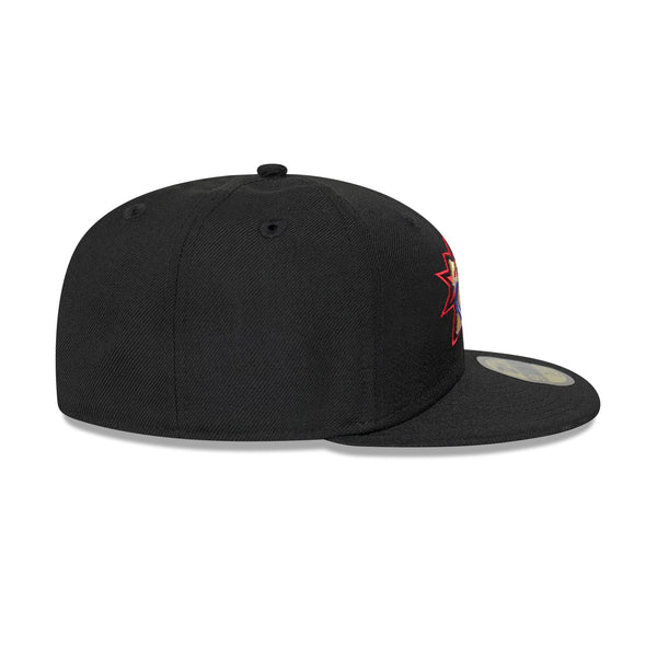 Philadelphia 76ers Hardwood Classics Black OTC 59FIFTY Fitted - RSIDE