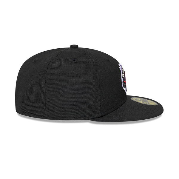 Toronto Raptors Hardwood Classics Black OTC 59FIFTY Fitted - RSIDE