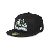 Minnesota Timberwolves Hardwood Classics Black OTC 59FIFTY Fitted - 3QL