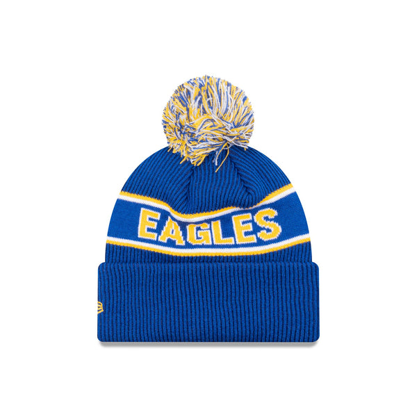 West Coast Eagles Official Team Colours Beanie with Pom