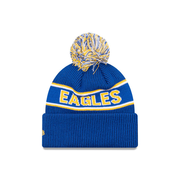 West Coast Eagles Official Team Colours Beanie with Pom