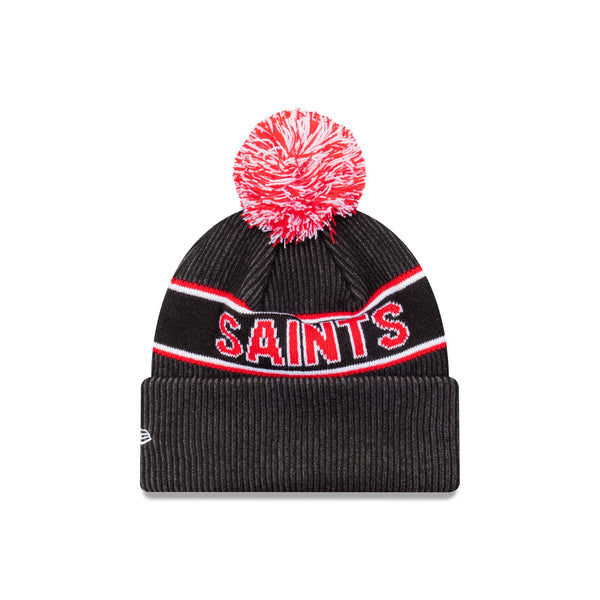 St. Kilda Saints Official Team Colours Beanie with Pom