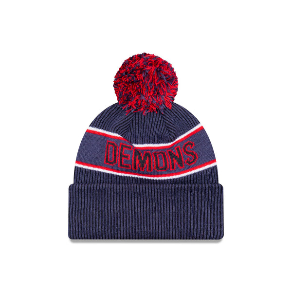 Melbourne Demons Official Team Colours Beanie with Pom