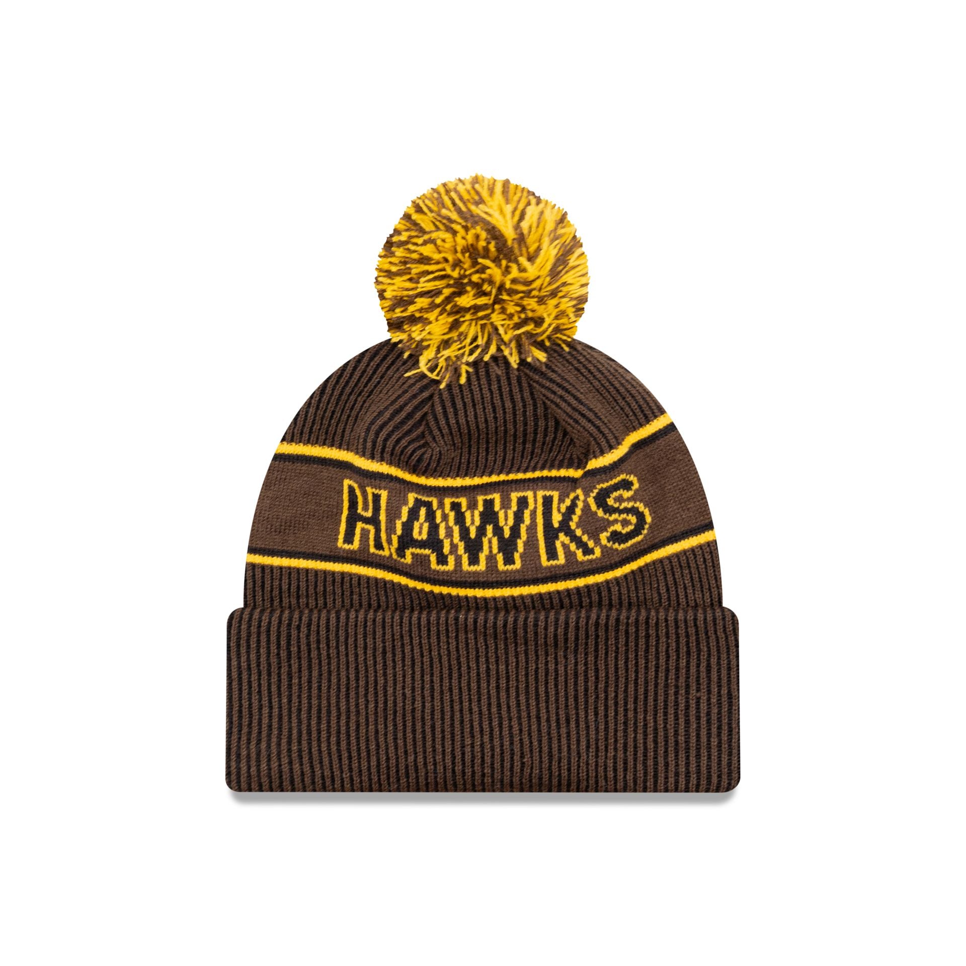 Hawthorn Hawks Official Team Colours Beanie with Pom Hat New Era