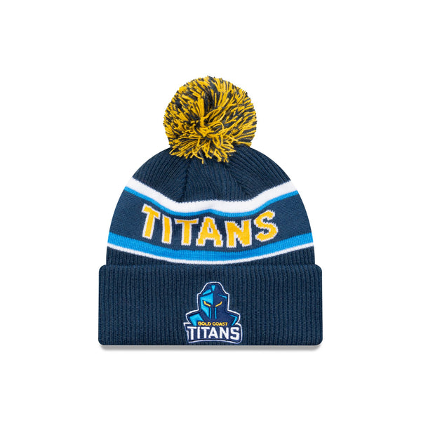 Gold Coast Titans Official Team Colours Beanie with Pom New Era