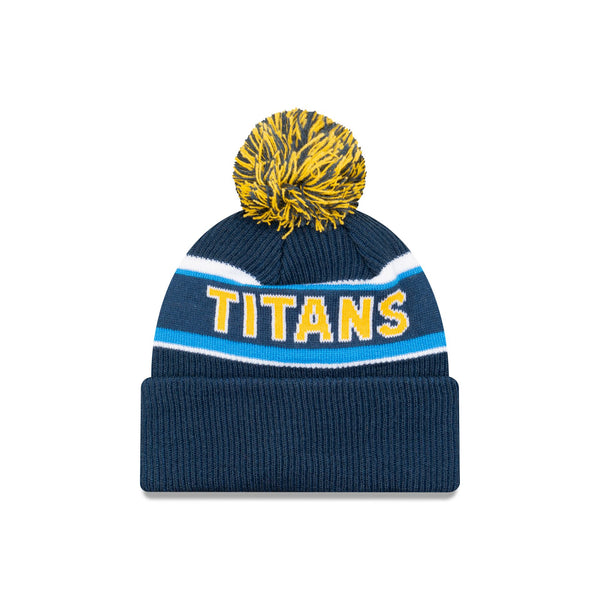 Gold Coast Titans Official Team Colours Beanie with Pom