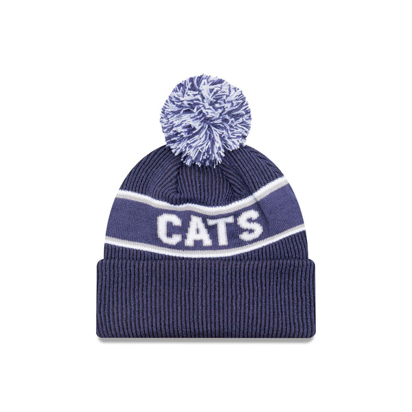 Geelong Cats Official Team Colours Beanie with Pom