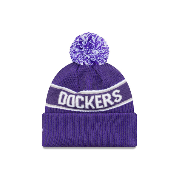 Fremantle Dockers Official Team Colours Beanie with Pom