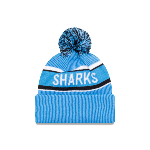 Cronulla Sutherland Sharks Official Team Colours Beanie with Pom