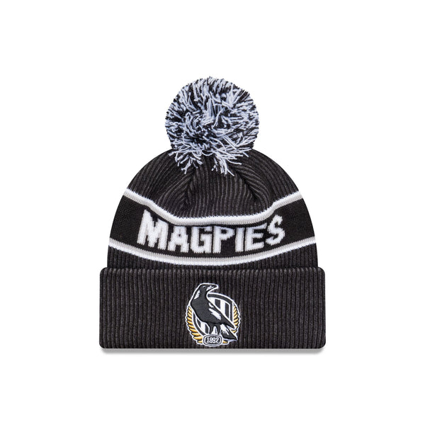 Collingwood Magpies Official Team Colours Beanie with Pom New Era