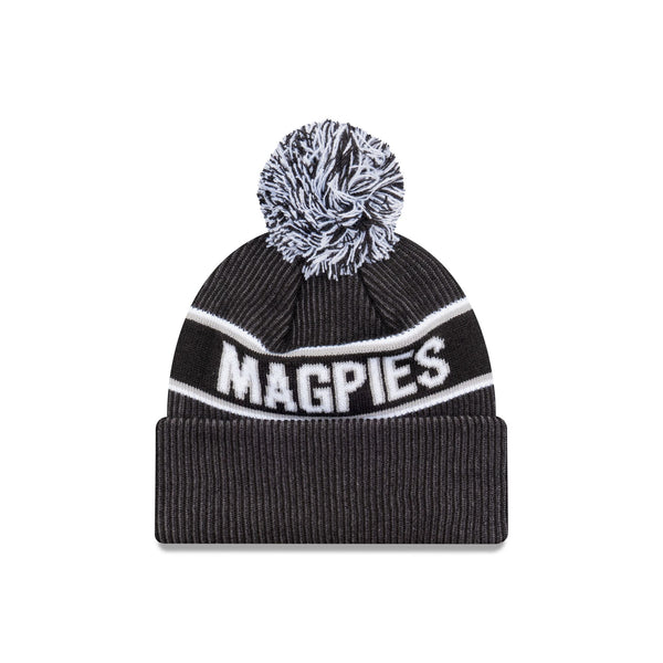 Collingwood Magpies Official Team Colours Beanie with Pom