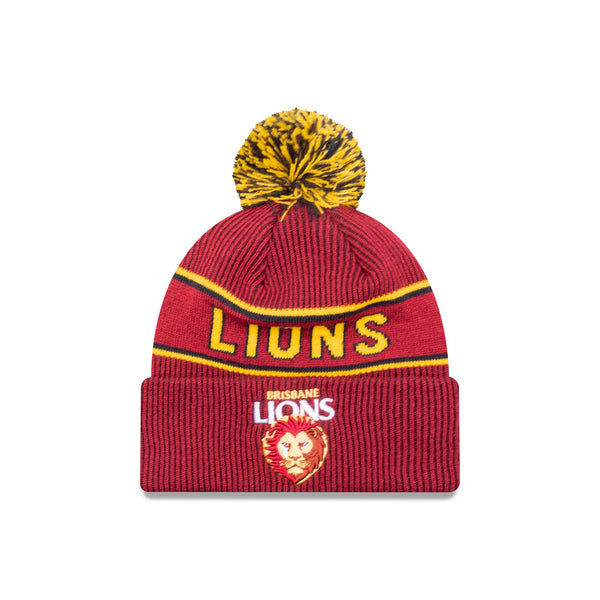 Brisbane Lions Official Team Colours Beanie with Pom New Era