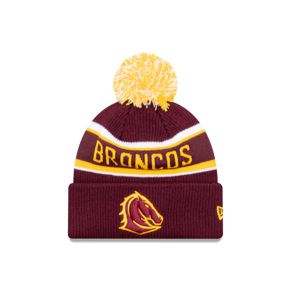 Brisbane Broncos Official Team Colours Beanie with Pom New Era