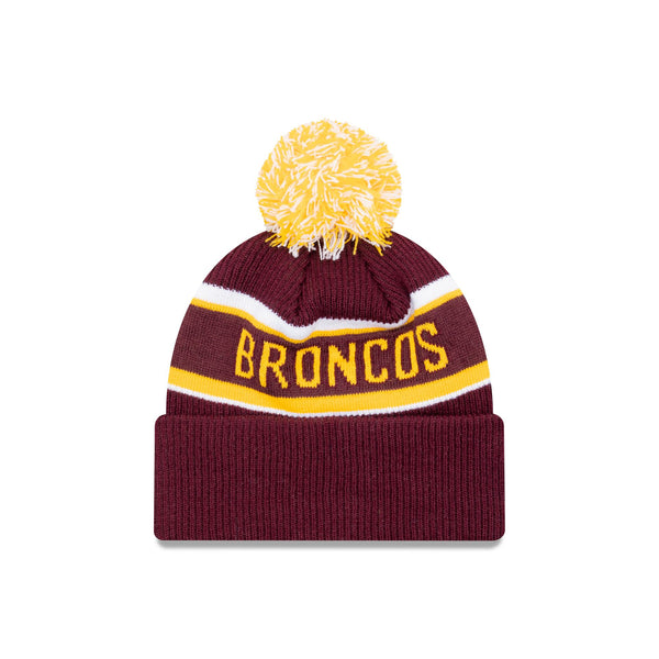 Brisbane Broncos Official Team Colours Beanie with Pom