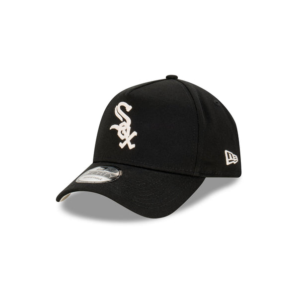 Chicago White Sox Black Ivory Chainstitch 9FORTY A-Frame Snapback New Era