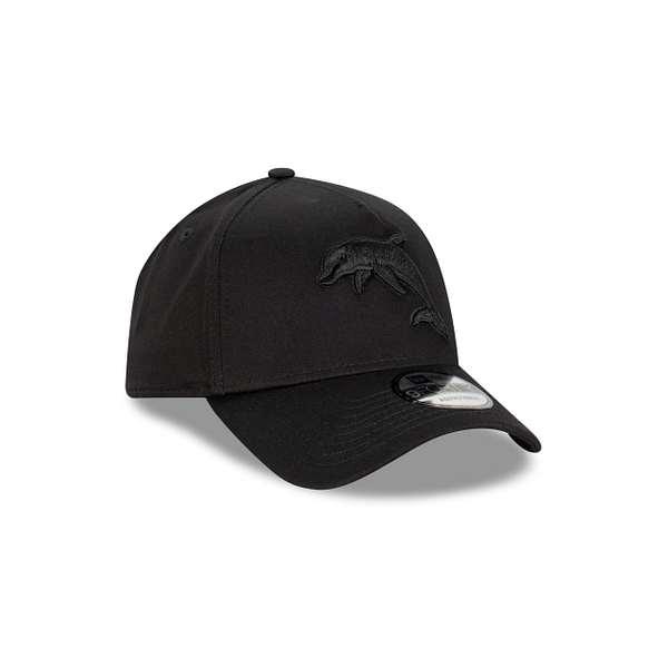 The Dolphins NRL Essentials Black on Black 9FORTY A-Frame Snapback