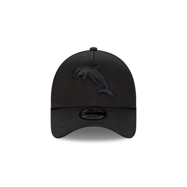 The Dolphins NRL Essentials Black on Black 9FORTY A-Frame Snapback