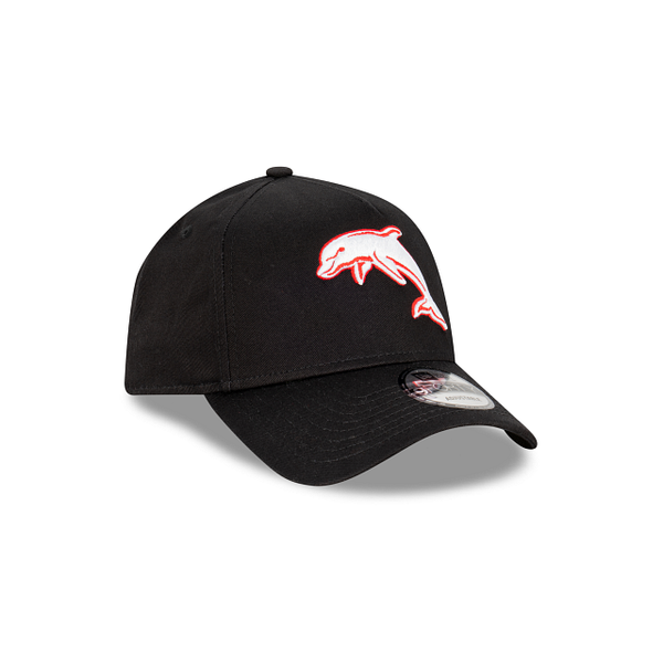 The Dolphins Black with Official Team Colours Logo 9FORTY A-Frame Snapback