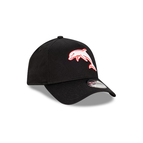 The Dolphins NRL Essentials Black OTC 9FORTY A-Frame Snapback