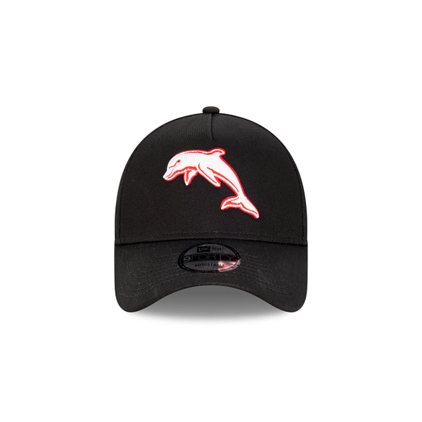 The Dolphins Black with Official Team Colours Logo 9FORTY A-Frame Snapback