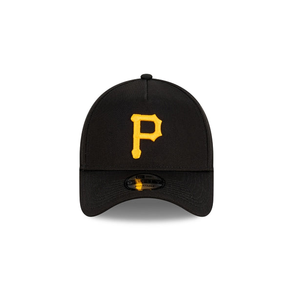 Pittsburgh Pirates Black with Official Team Colours Logo 9FORTY A-Frame Snapback