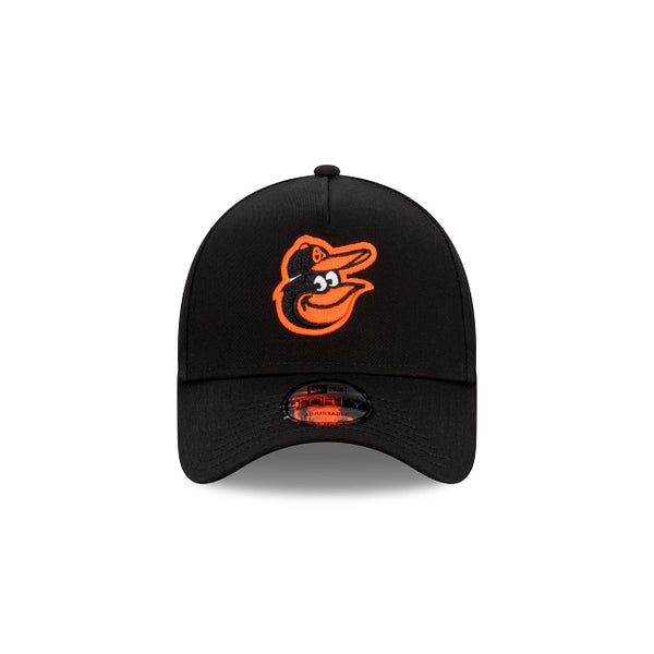 Baltimore Orioles Black with Official Team Colours Logo 9FORTY A-Frame Snapback