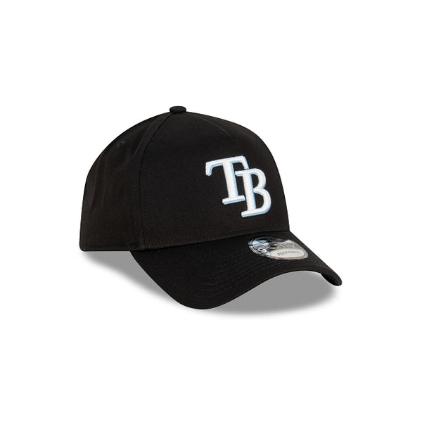 Tampa Bay Rays Black with Official Team Colours Logo 9FORTY A-Frame Snapback