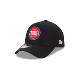 Detroit Pistons Black with Official Team Colours Logo 9FORTY A-Frame Snapback New Era