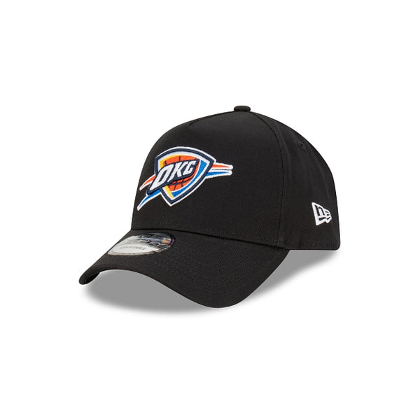 Oklahoma City Thunder Black with Official Team Colours Logo 9FORTY A-Frame Snapback New Era