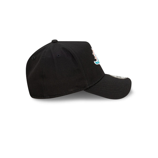Miami Dolphins Black with Official Team Colours Logo 9FORTY A-Frame Snapback
