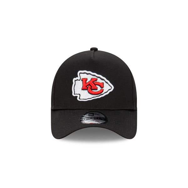Kansas City Chiefs Black with Official Team Colours Logo 9FORTY A-Frame Snapback