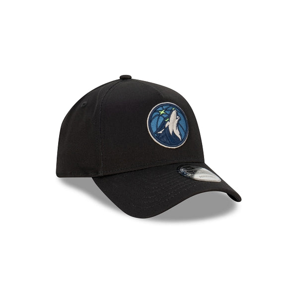 Minnesota Timberwolves Black with Official Team Colours Logo 9FORTY A-Frame Snapback