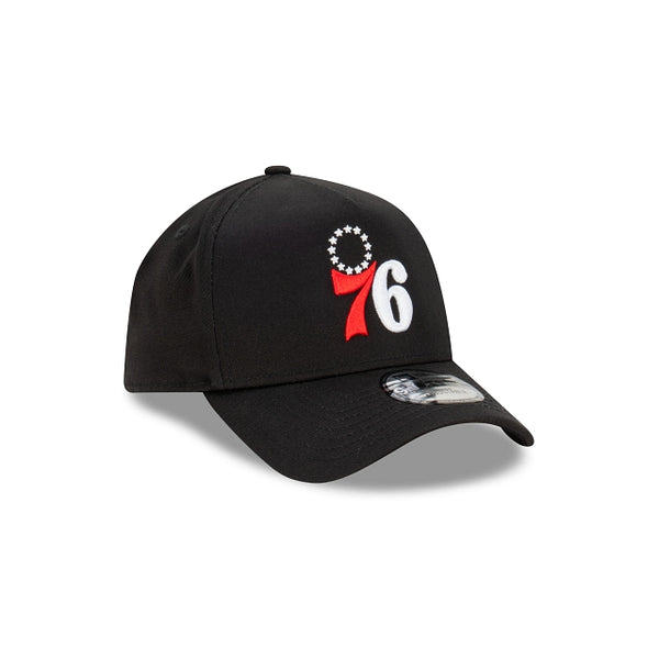 Philadelphia 76Ers Black with Official Team Colours Logo 9FORTY A-Frame Snapback