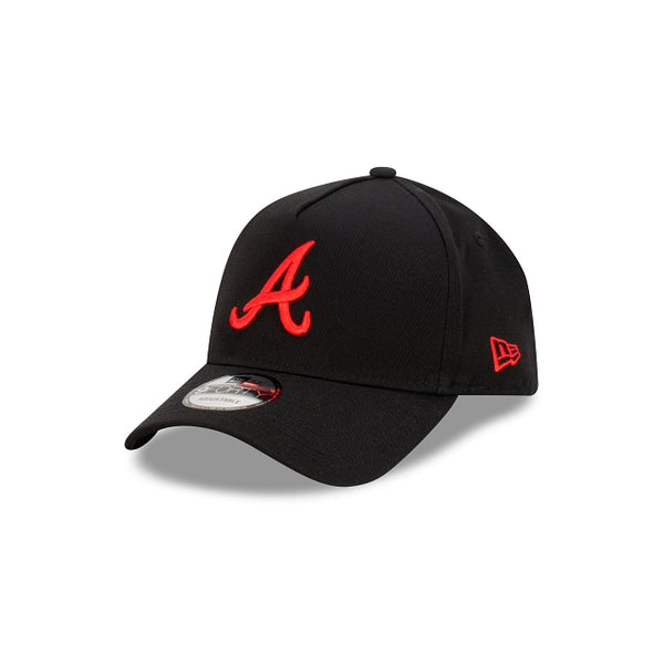 Atlanta Braves Black with Official Team Colours Logo 9FORTY A-Frame Snapback New Era