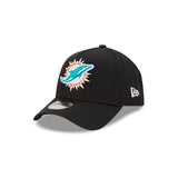 Miami Dolphins Black with Official Team Colours Logo 9FORTY A-Frame Snapback New Era